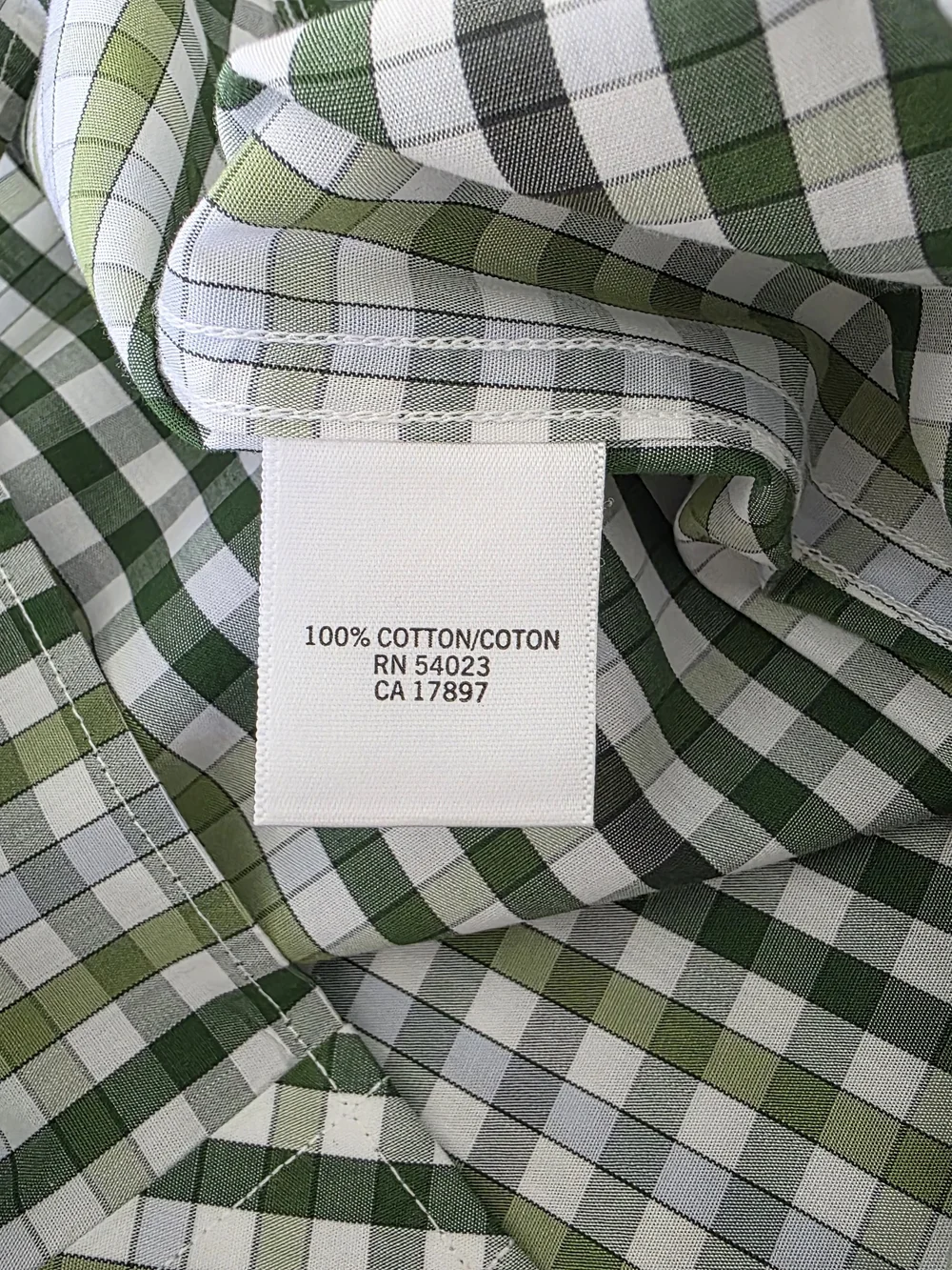 Banana Republic Green and White Checked Dress Shirt